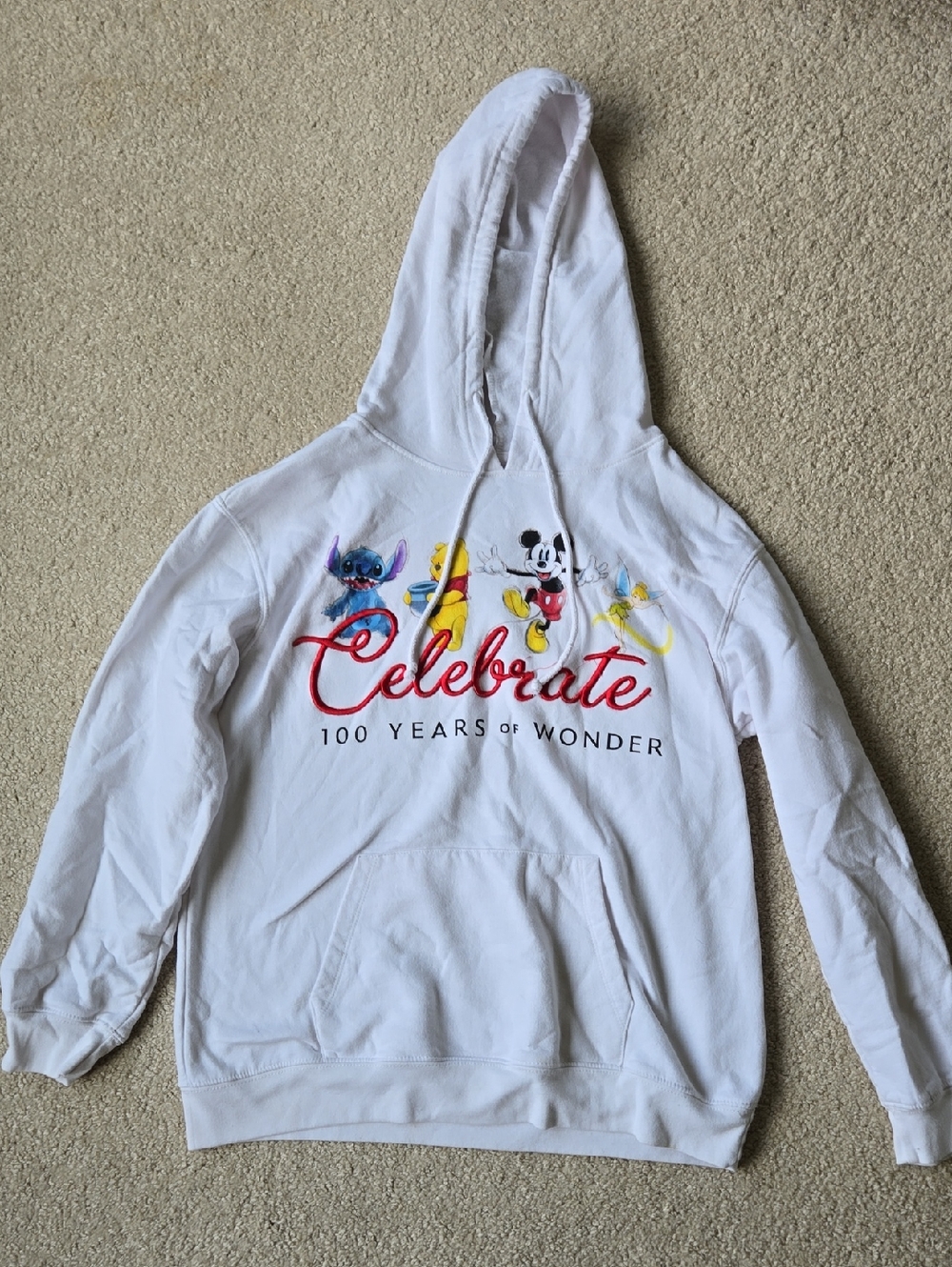 Disney White Hoodie with Colorful Character Print